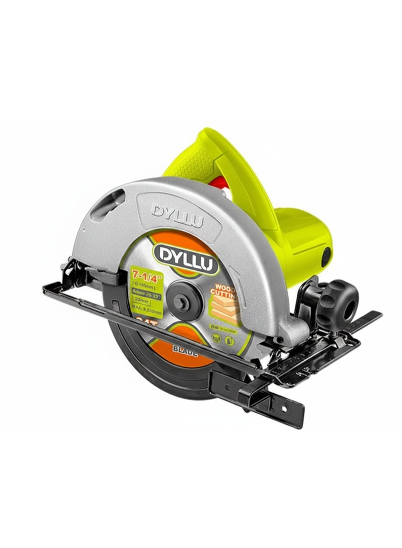 DYLLU 1200W Circular Saw 185mm (7-1/4") Electric Wood Cutter with Adjustable Depth & Angle - Image 2